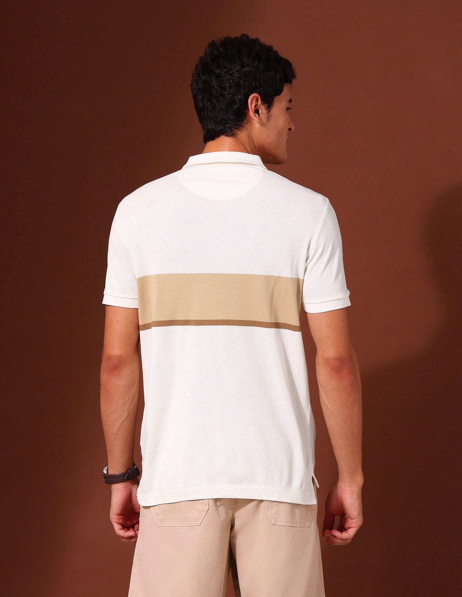 Brand Embroidered Pure Cotton Varsity Polo Shirt