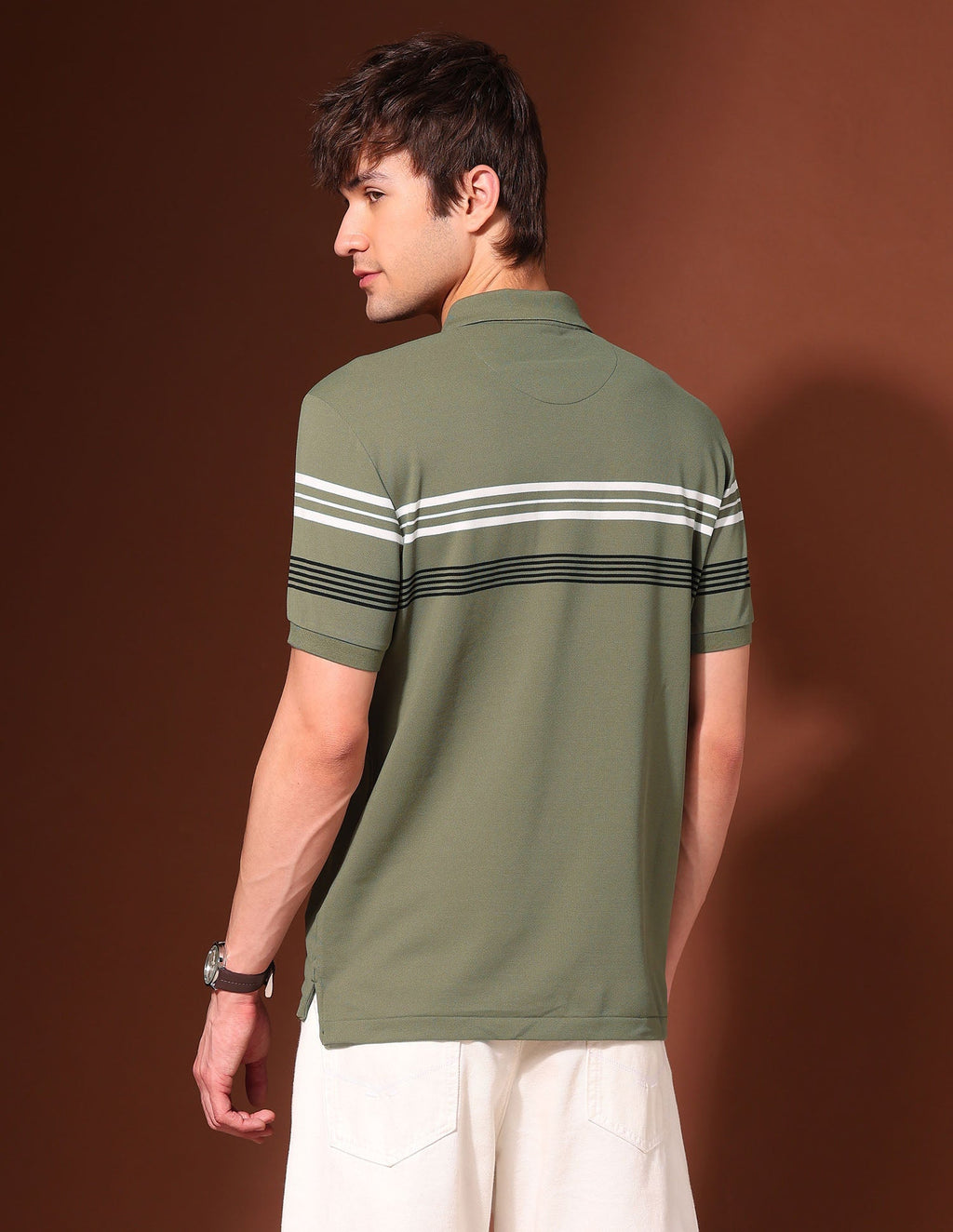 Horizontal Striped Working Holiday Polo Shirt