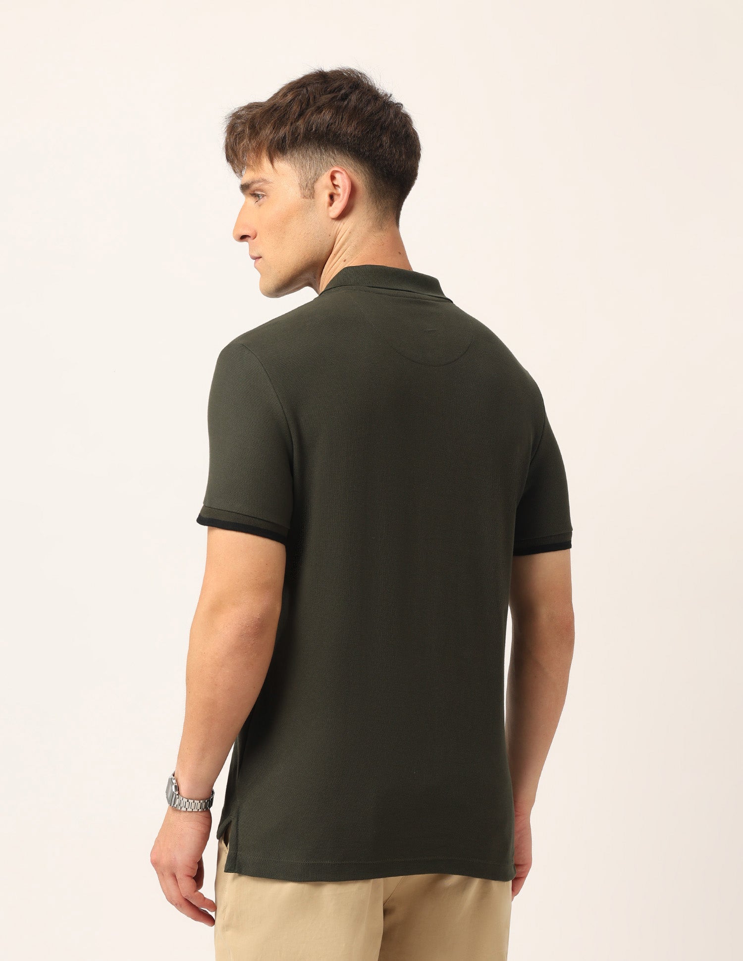 Brand Embossed Muscle Fit Polo Shirt