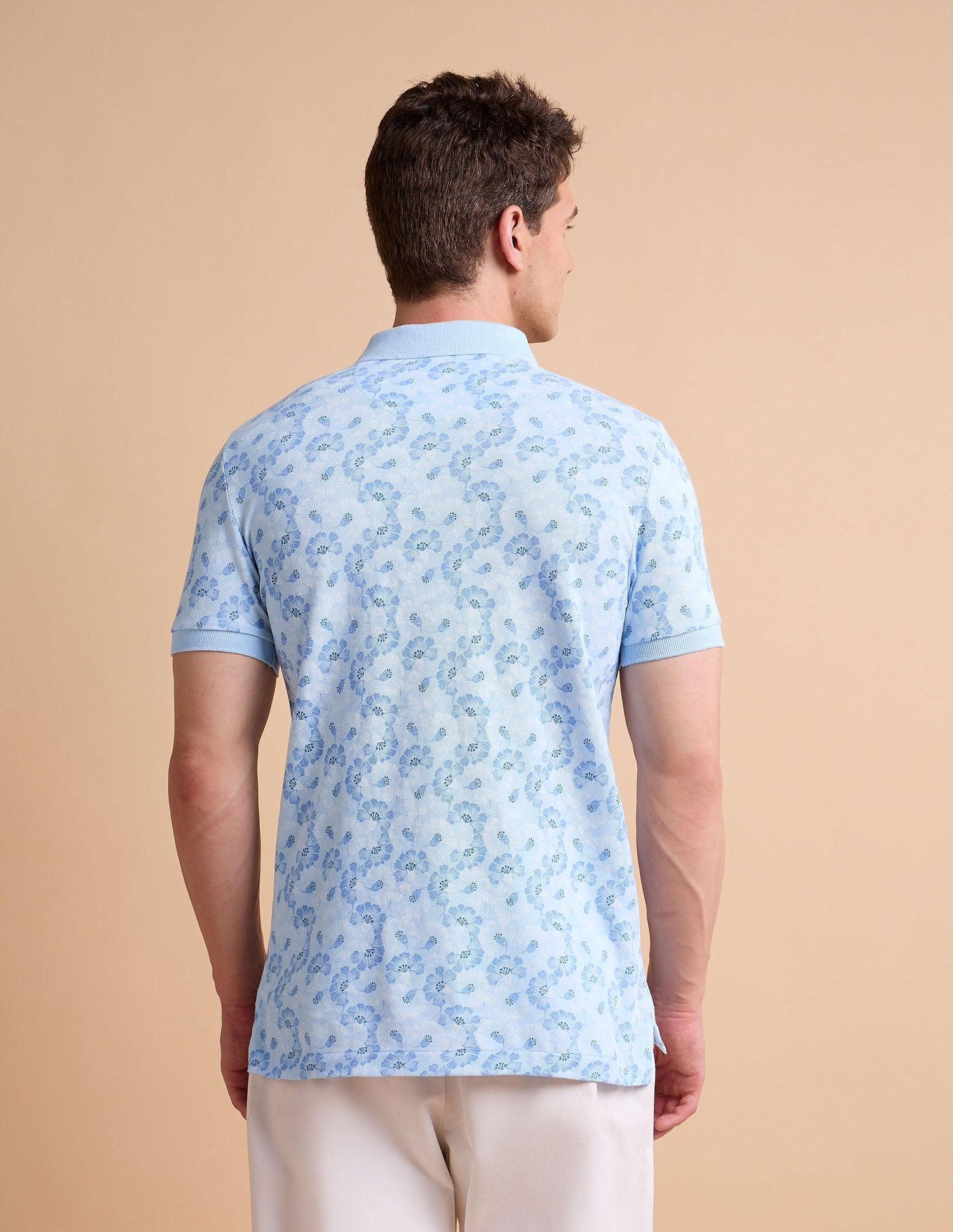 Floral Printed Pure Cotton Polo Shirt