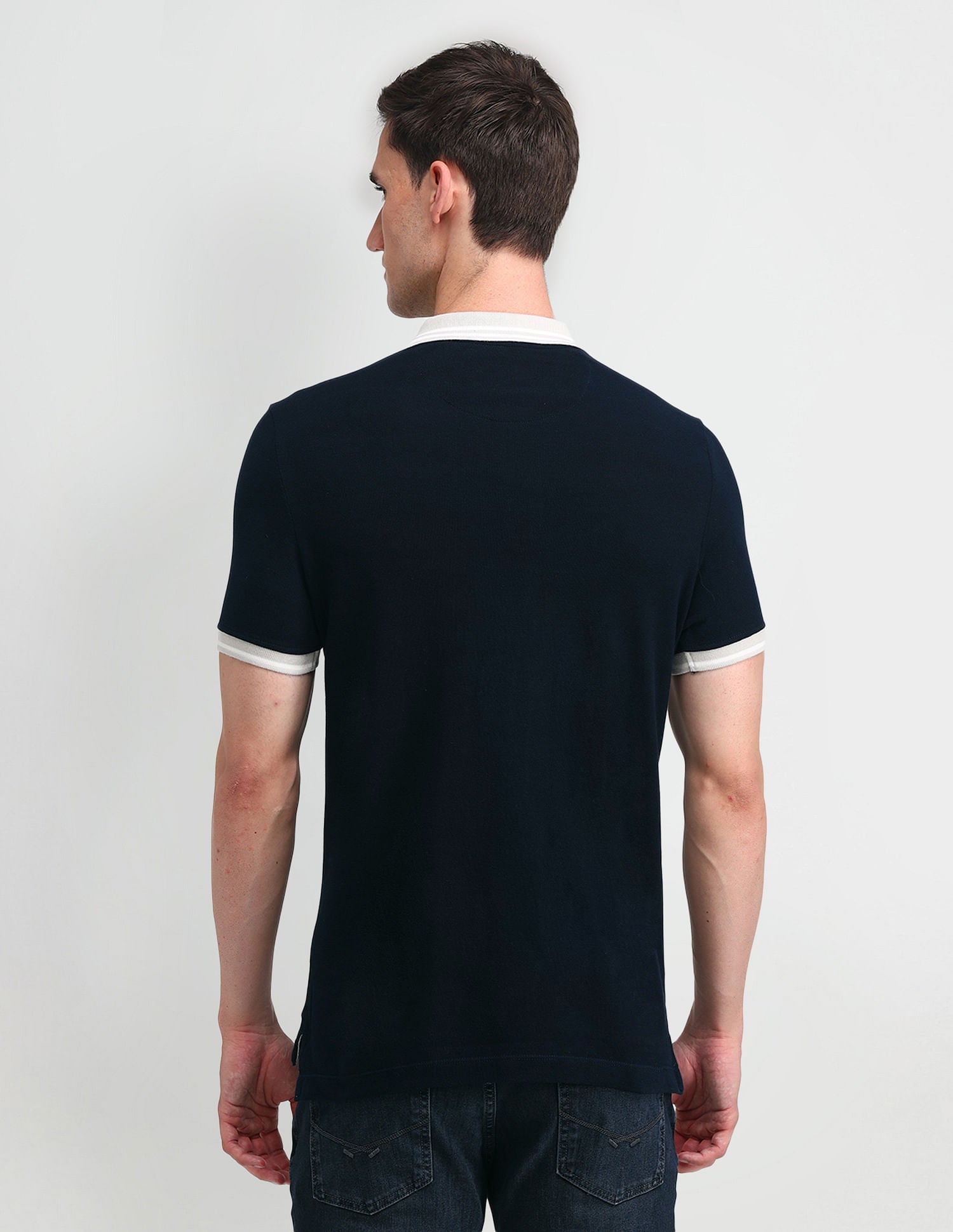 Muscle Fit Colour Block Polo Shirt