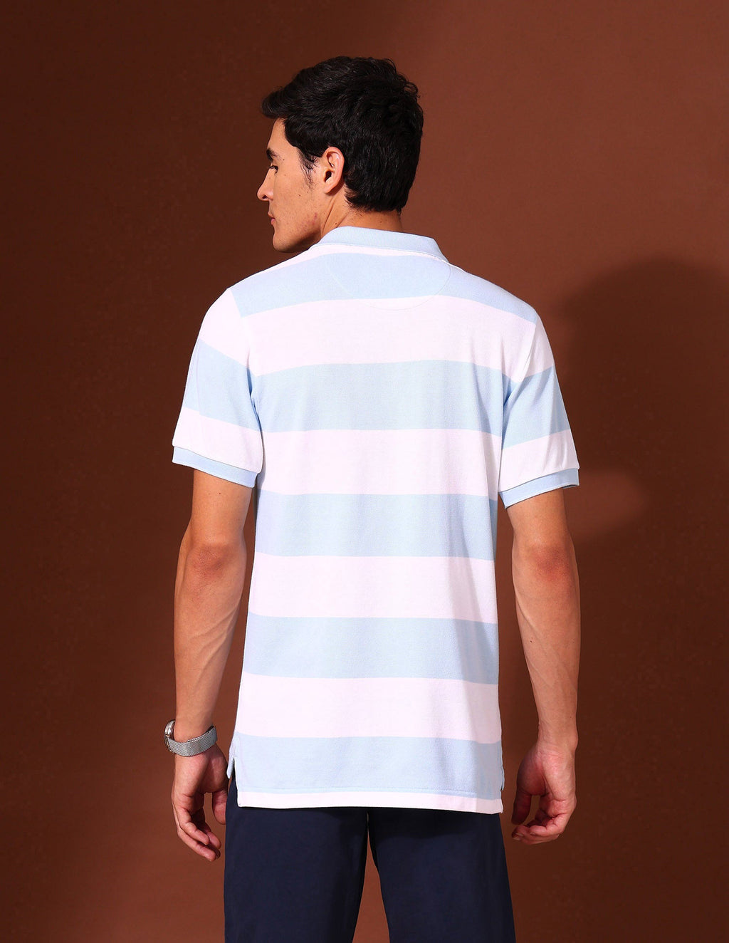Horizontal Striped Work and Wander Polo Shirt