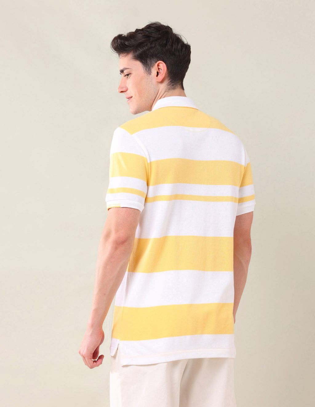 Horizontal Stripes Pure Cotton Polo Shirt