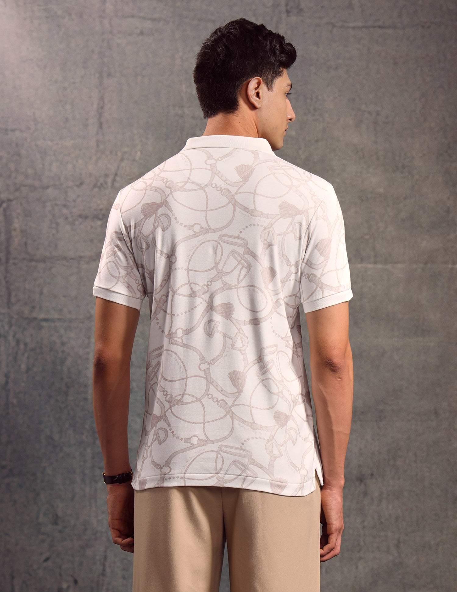 All-Over Printed Muscle Fit Polo shirt