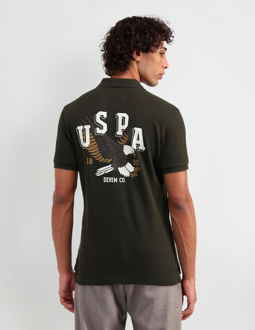 Muscle Fit Brand Print Polo Shirt