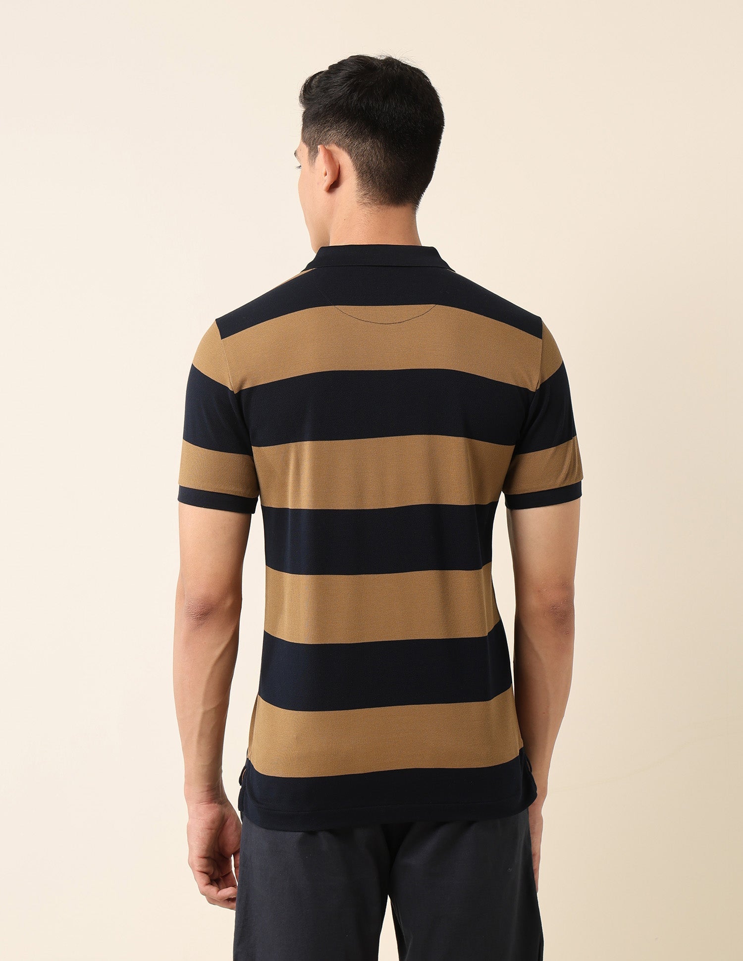 Horizontal Striped Slim Fit Polo Shirt