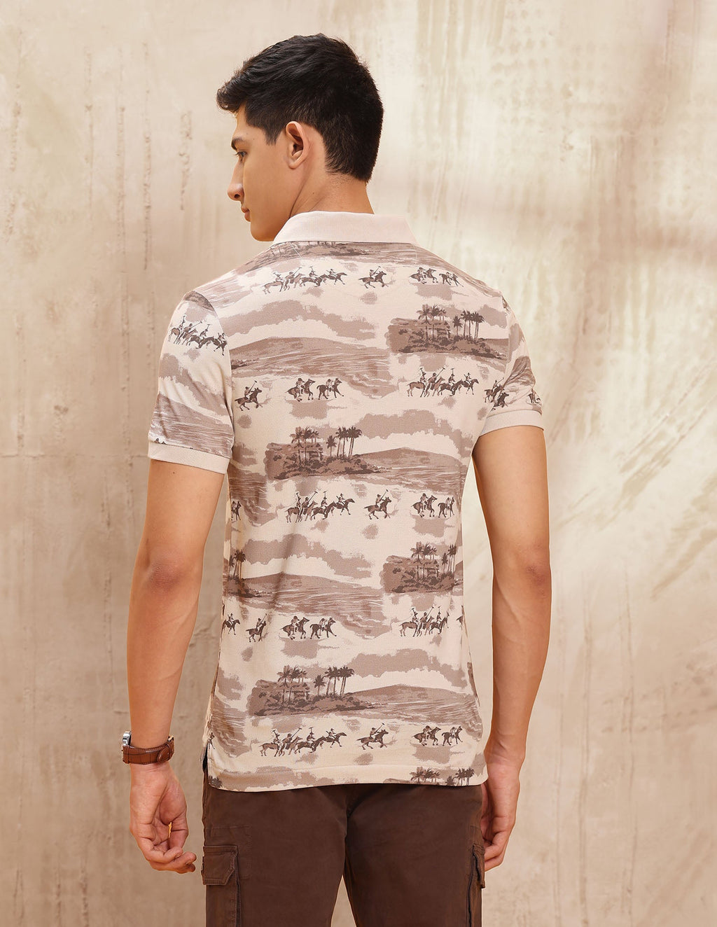 All Over Printed Muscle Fit Polo Shirt