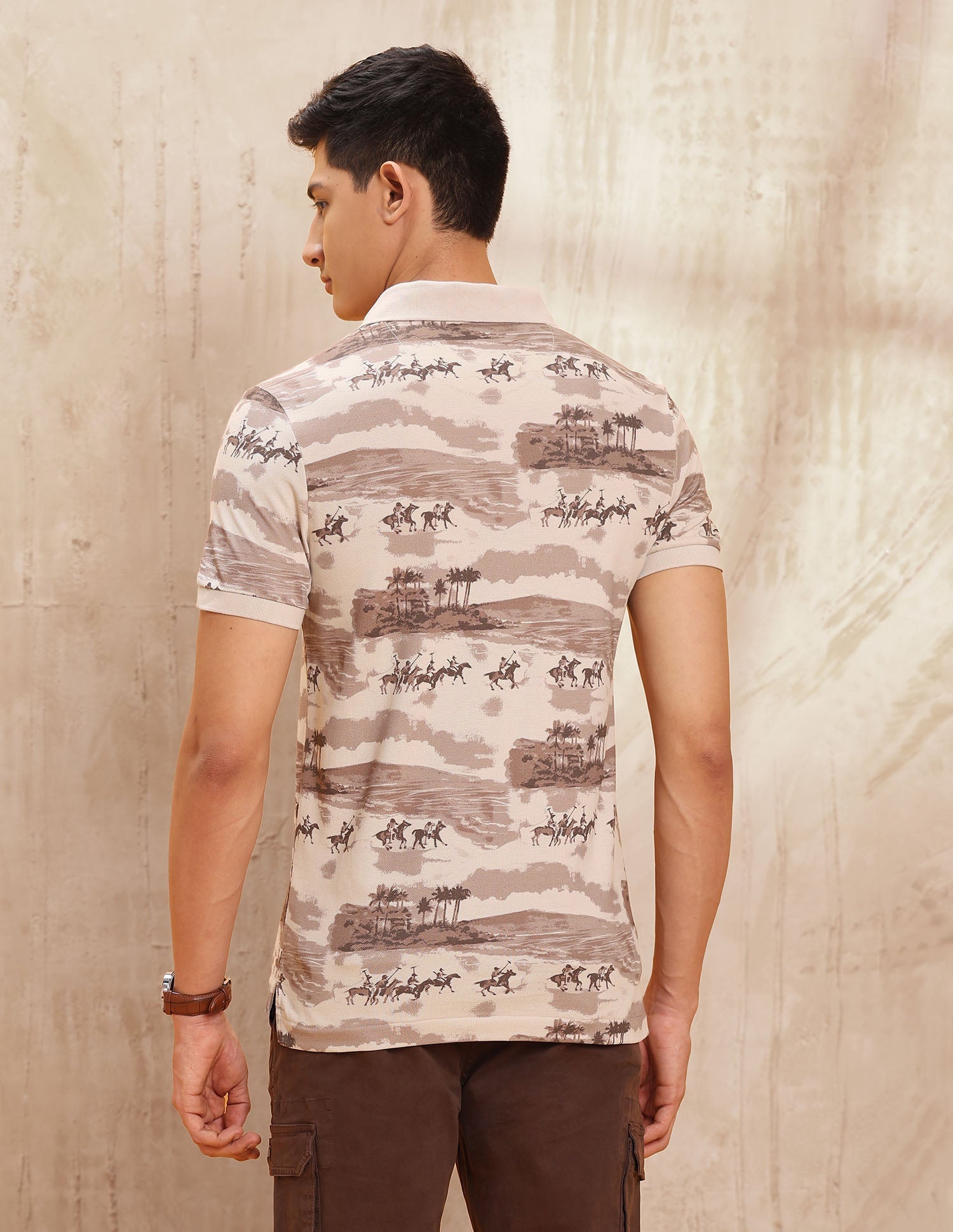 All Over Printed Muscle Fit Polo Shirt