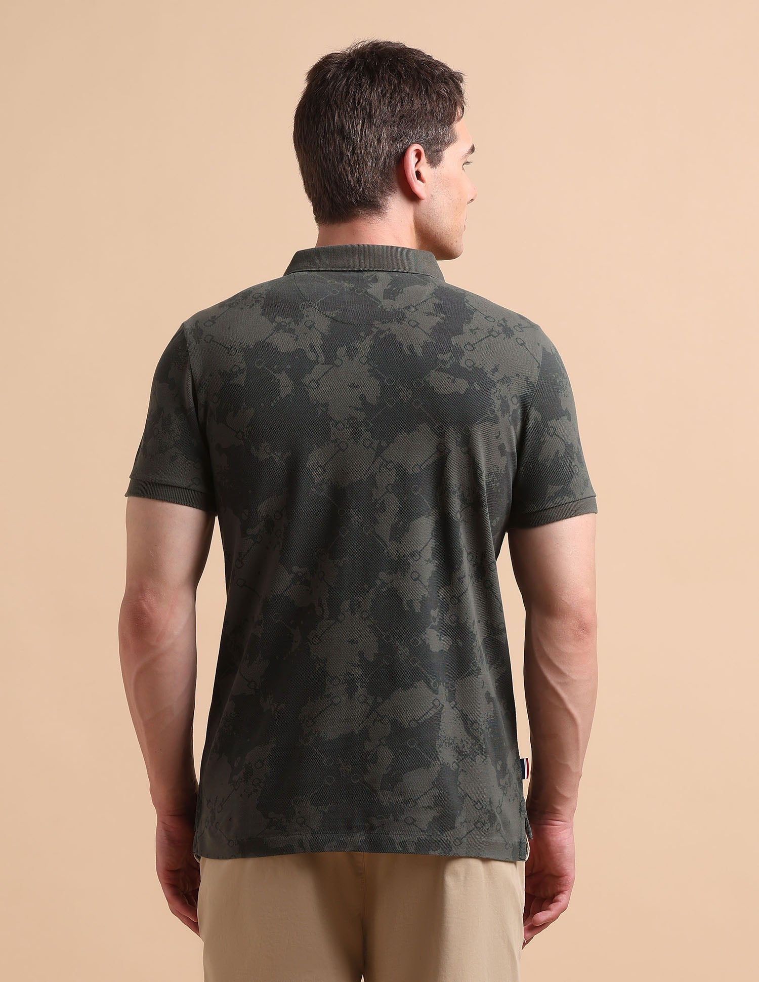 Abstract Printed Pure Cotton Polo Shirt