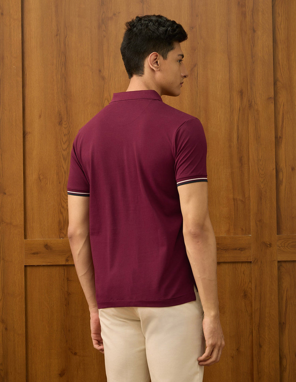 Brand Embroidered Varsity Polo Shirt