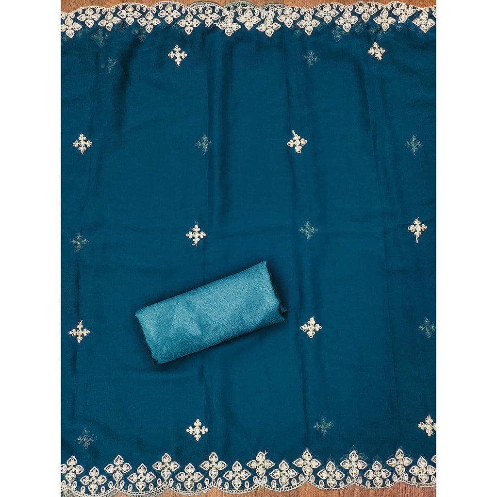 Morpich Floral Embroidered Georgette Dress Material