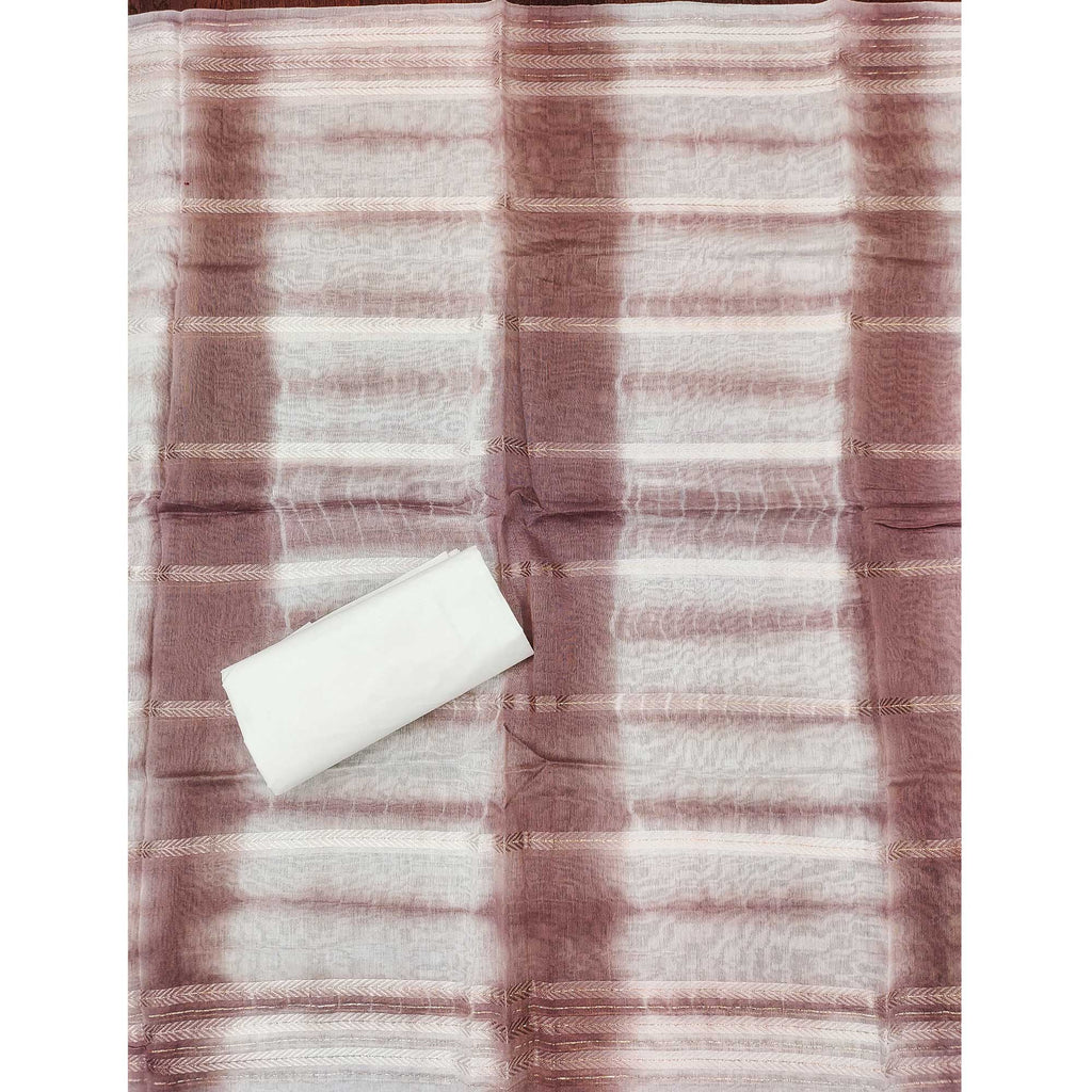 Dusty Rose Pink Floral Sequins Embroidered Cotton Silk Dress Material