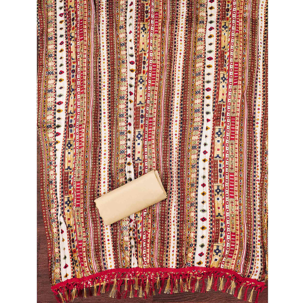 Pink Floral Sequins Embroidered Cotton Silk Dress Material