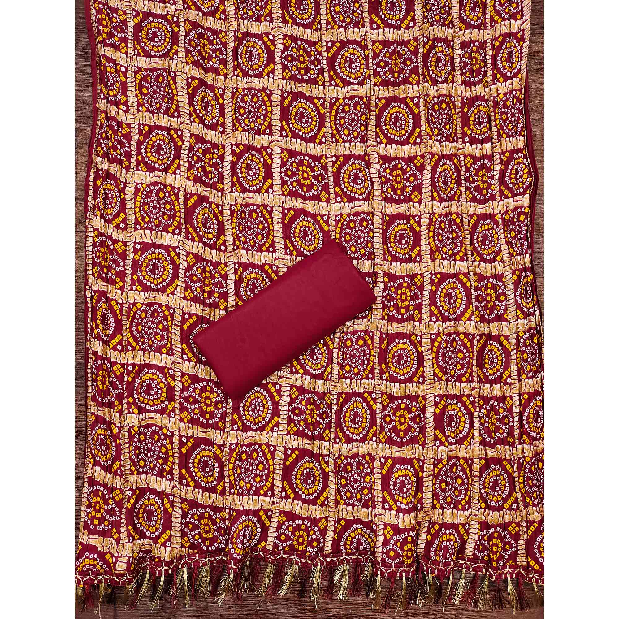 Gajari Pink Floral Sequins Embroidered Cotton Silk Dress Material