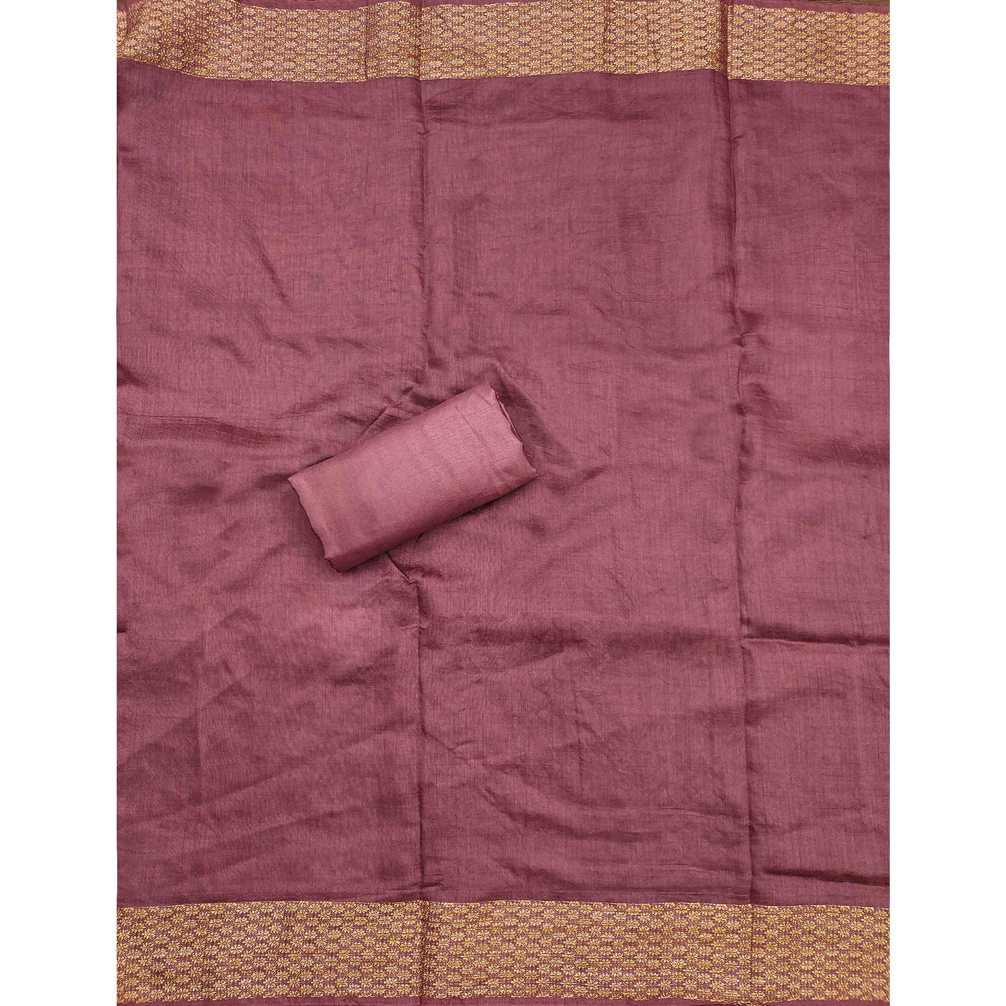 Dusty Rose Pink Floral Sequins Embroidered Cotton Silk Dress Material