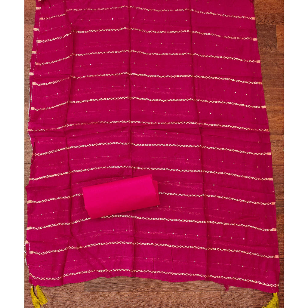 Elegant Mustard Floral Embroidered Cotton Dress Fabric for Custom Stitching