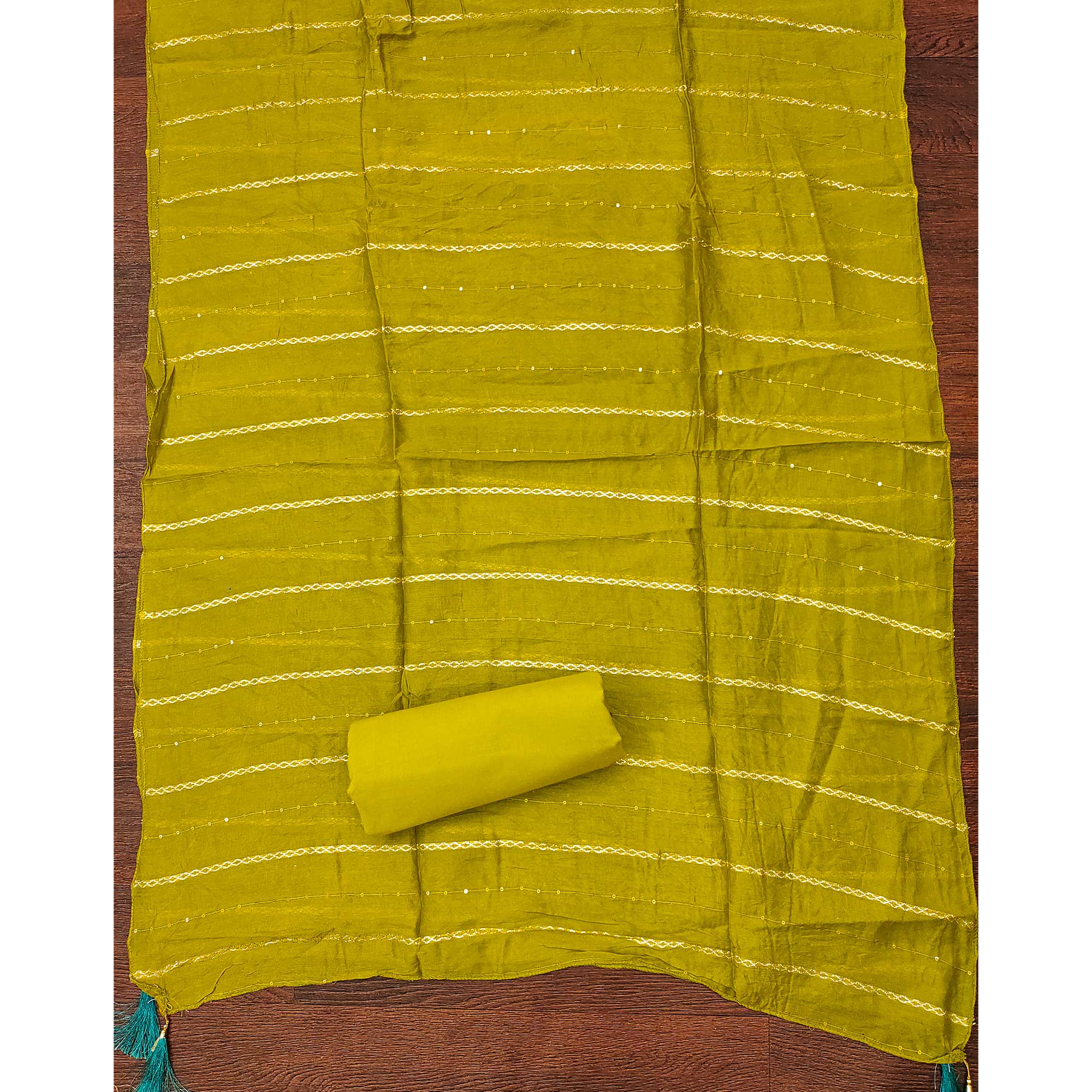 Elegant Teal Floral Embroidered Cotton Dress Fabric for Custom Stitching