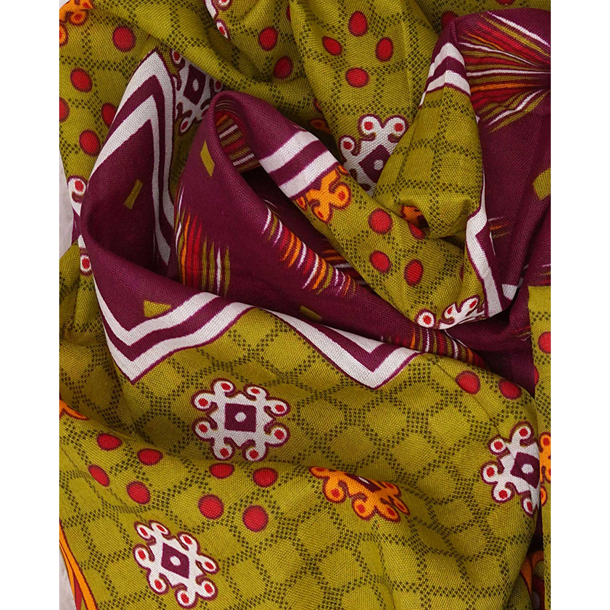 Green Printed Pure Cotton Dress Material