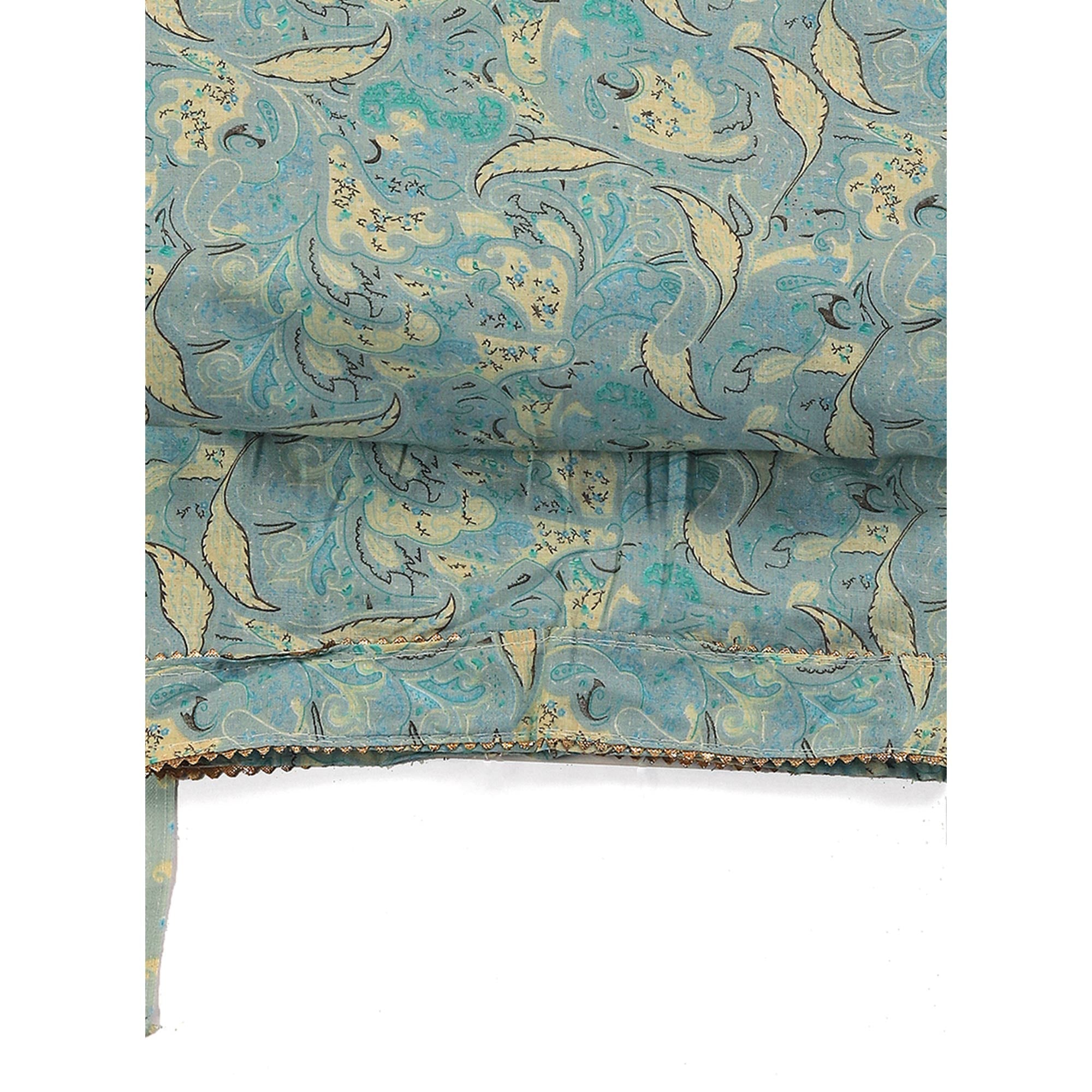 Floral Elegance in Pastel Green Pure Cotton Unstitched Dress Material