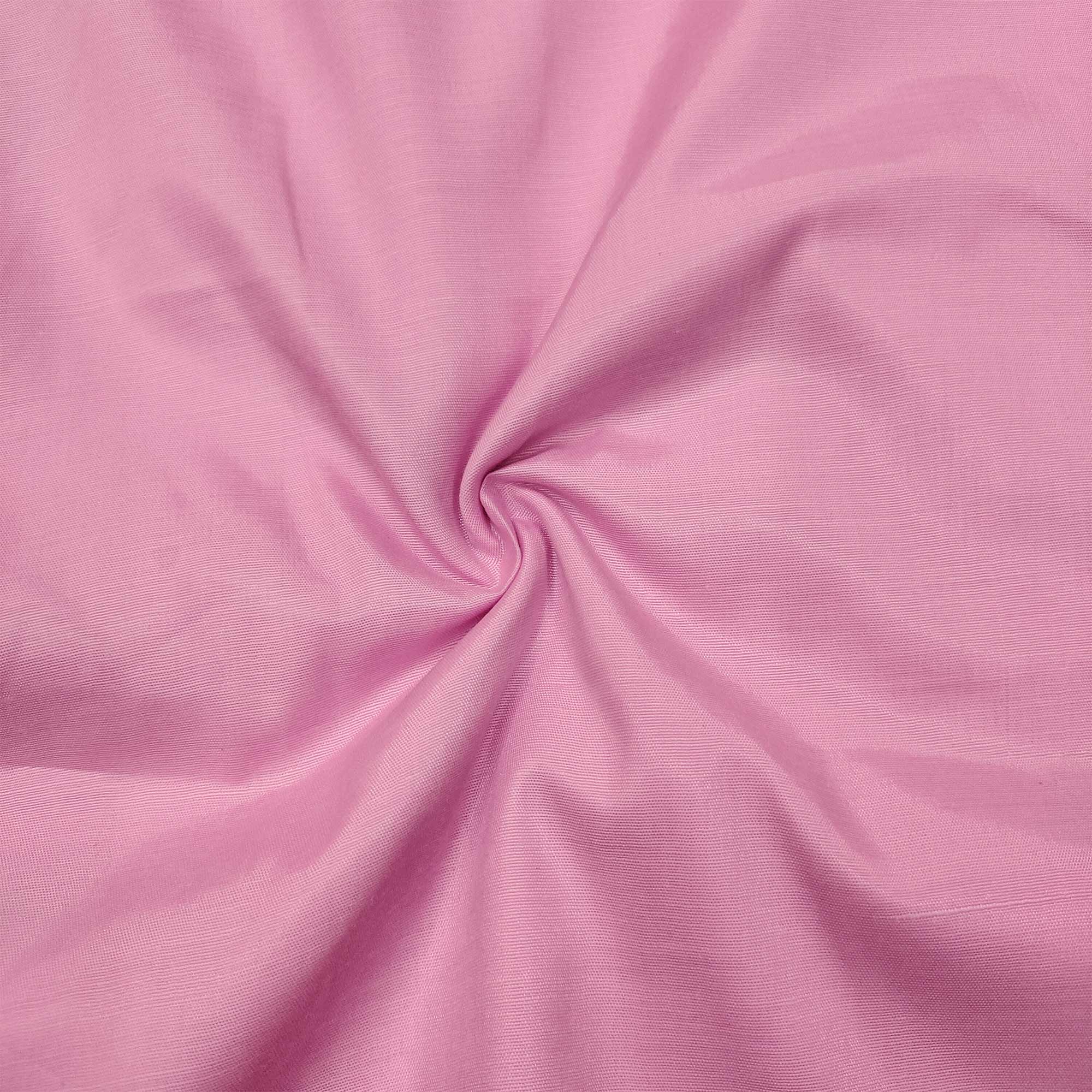 Pink Floral Woven With Hand Embroidered Muslin Dress Material