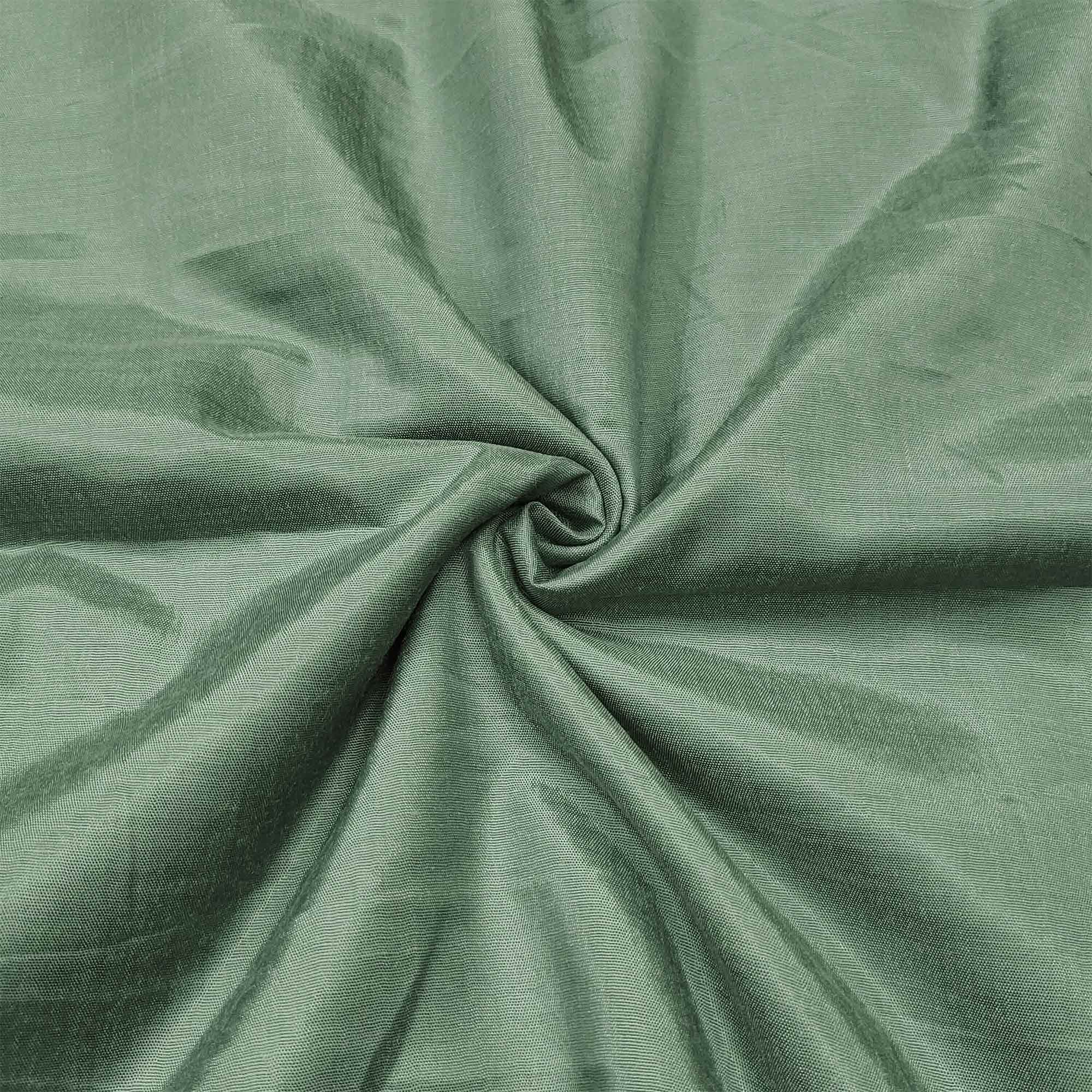 Green Floral Digital Printed With Handwork Chanderi Dress Material