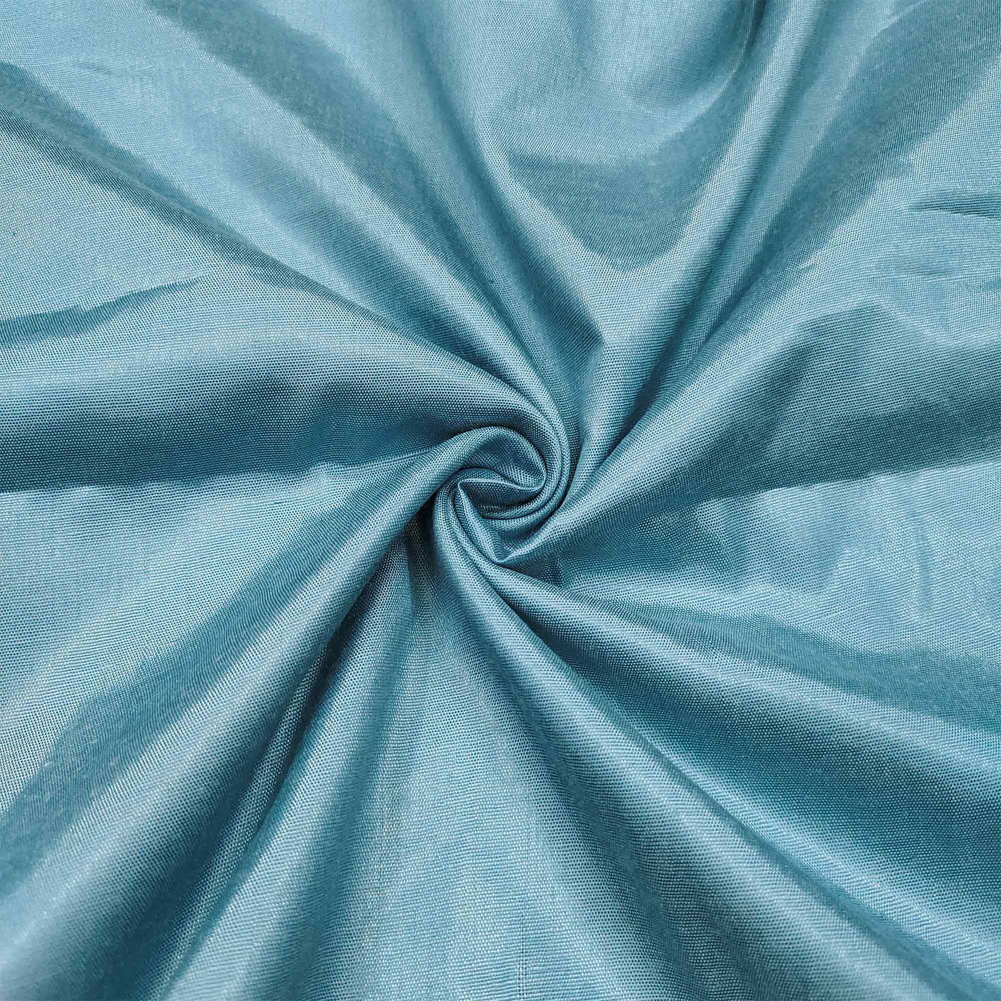 Blue Digital Printed With Hand Embroidery Chanderi Dress Material