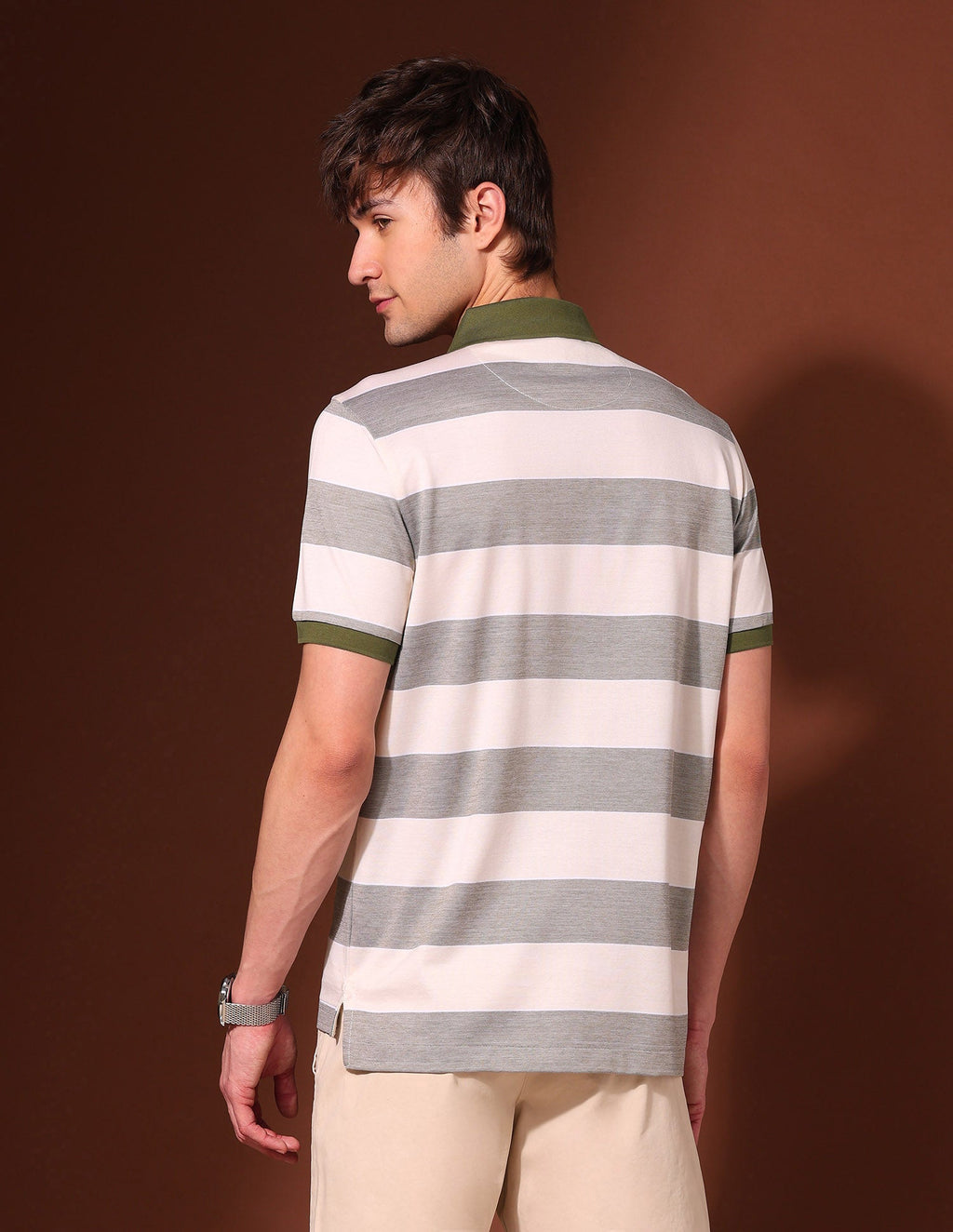 Horizontal Striped Working Holiday Polo Shirt