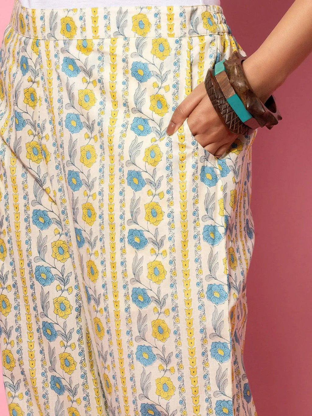 Cream Printed Cotton Co-Ords