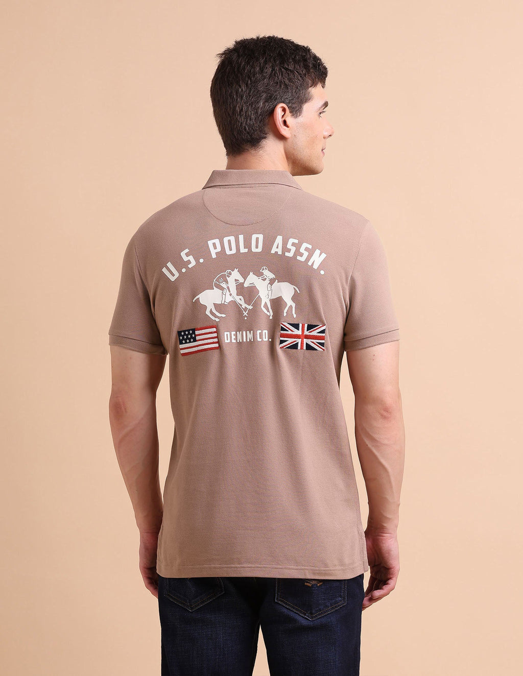 Brand Printed Muscle Fit Polo Shirt