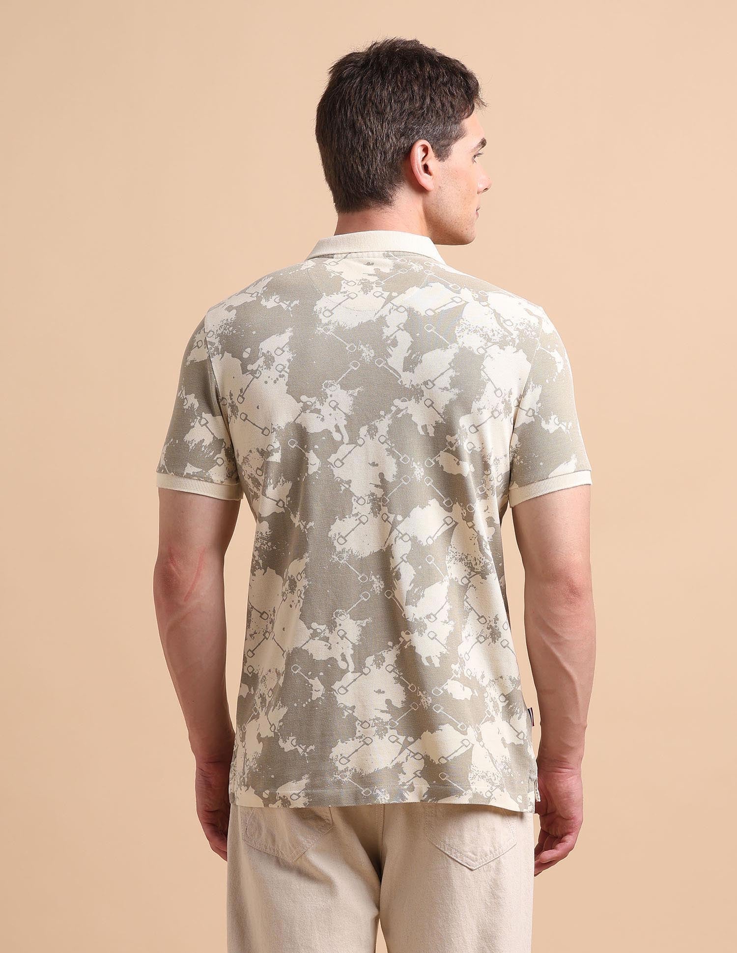 Abstract Printed Pure Cotton Polo Shirt