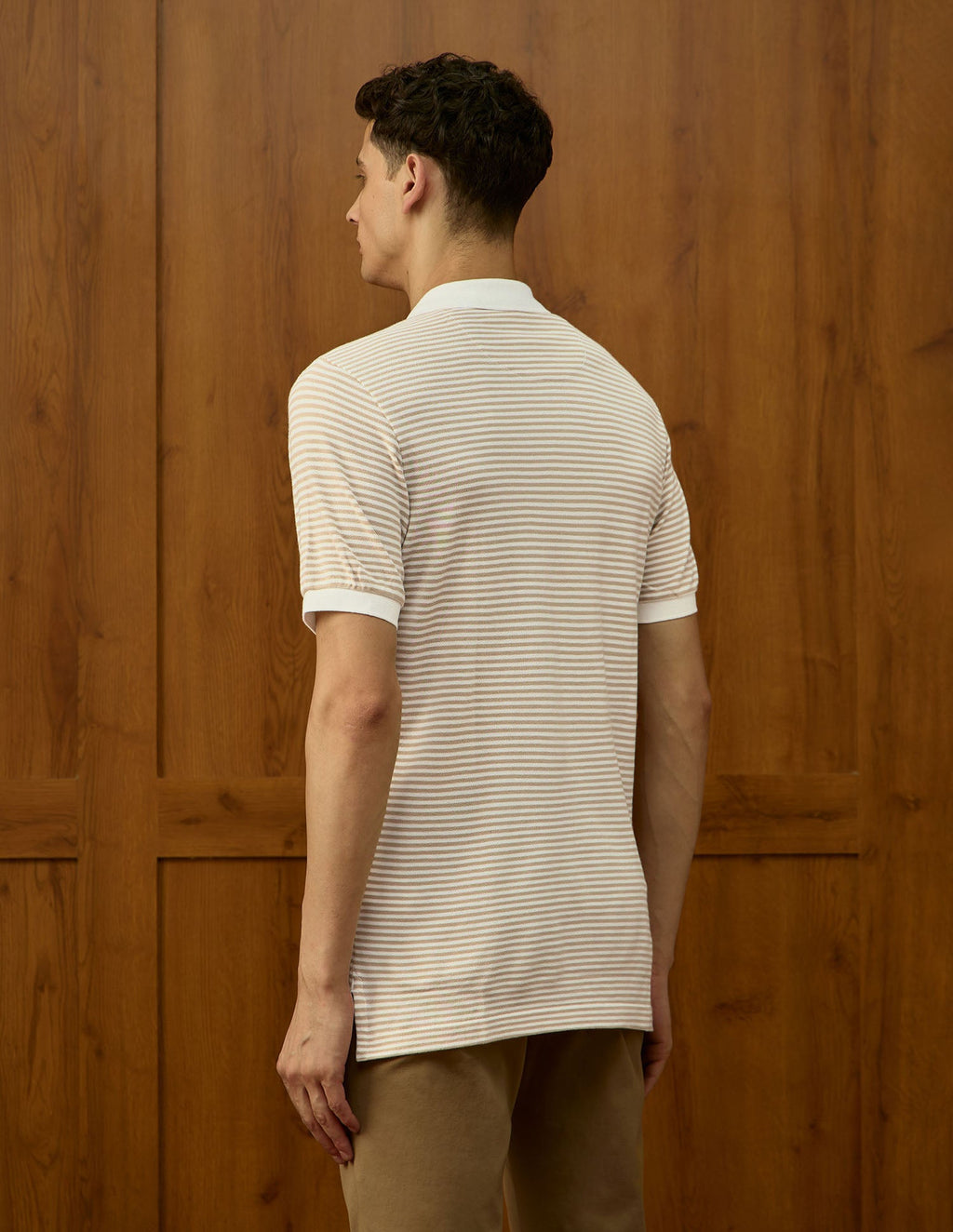 Horizontal Striped Varsity Polo Shirt