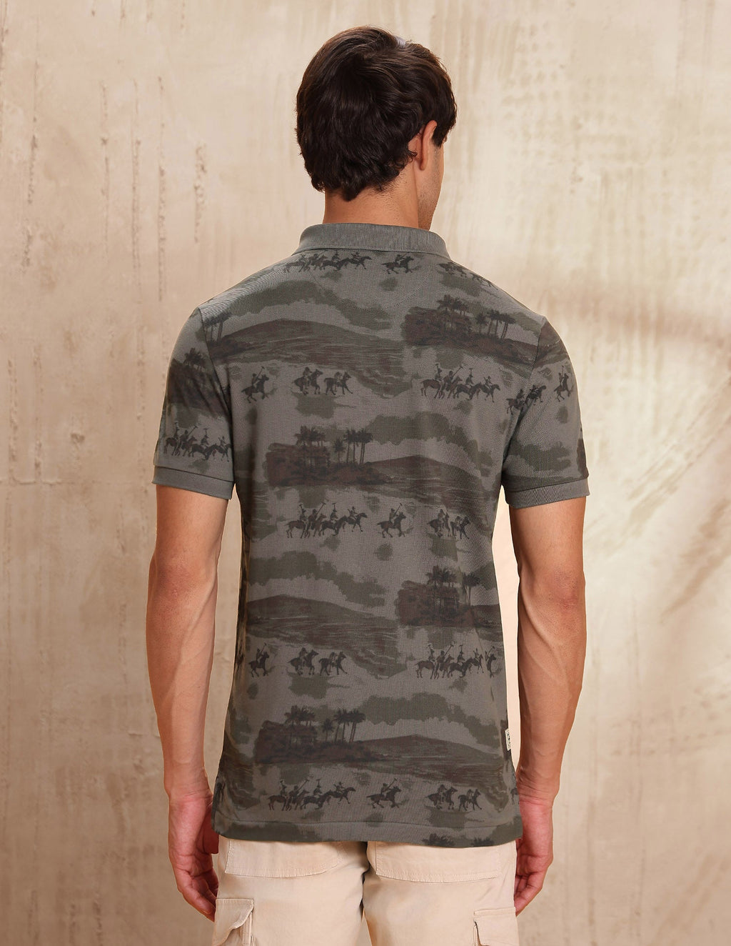 All-Over Printed Muscle Fit Polo Shirt