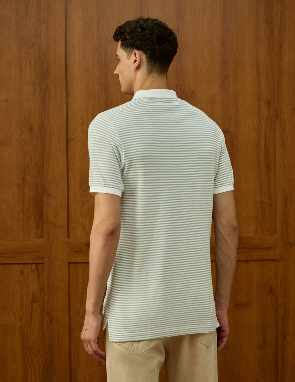 Horizontal Striped Varsity Polo Shirt