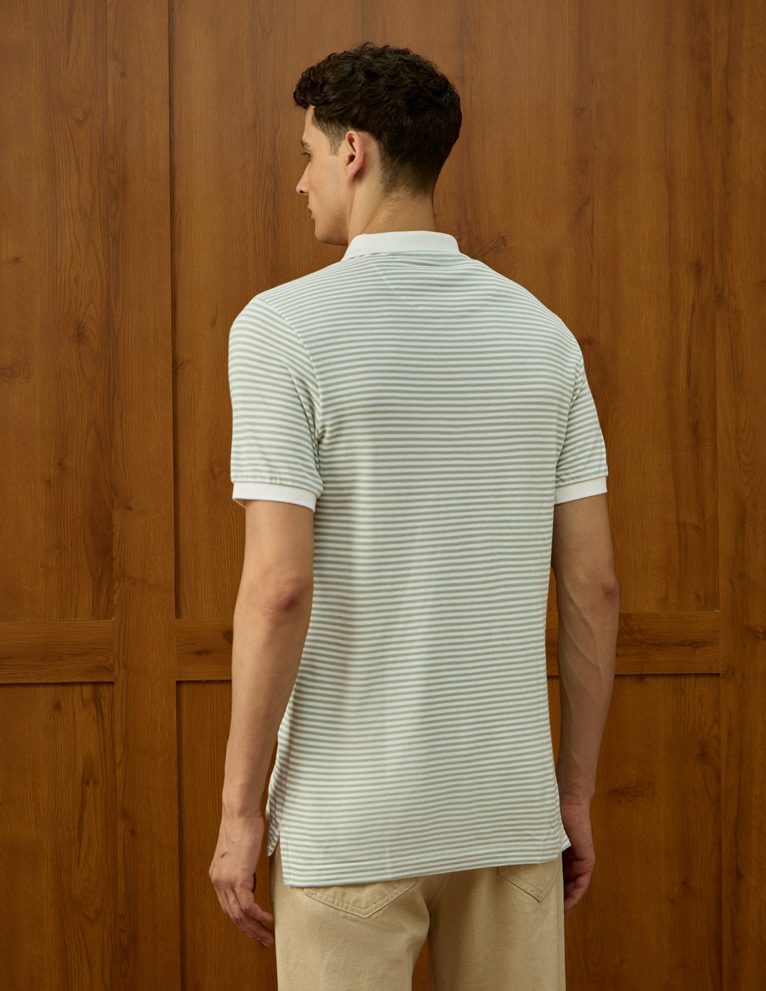 Horizontal Striped Varsity Polo Shirt