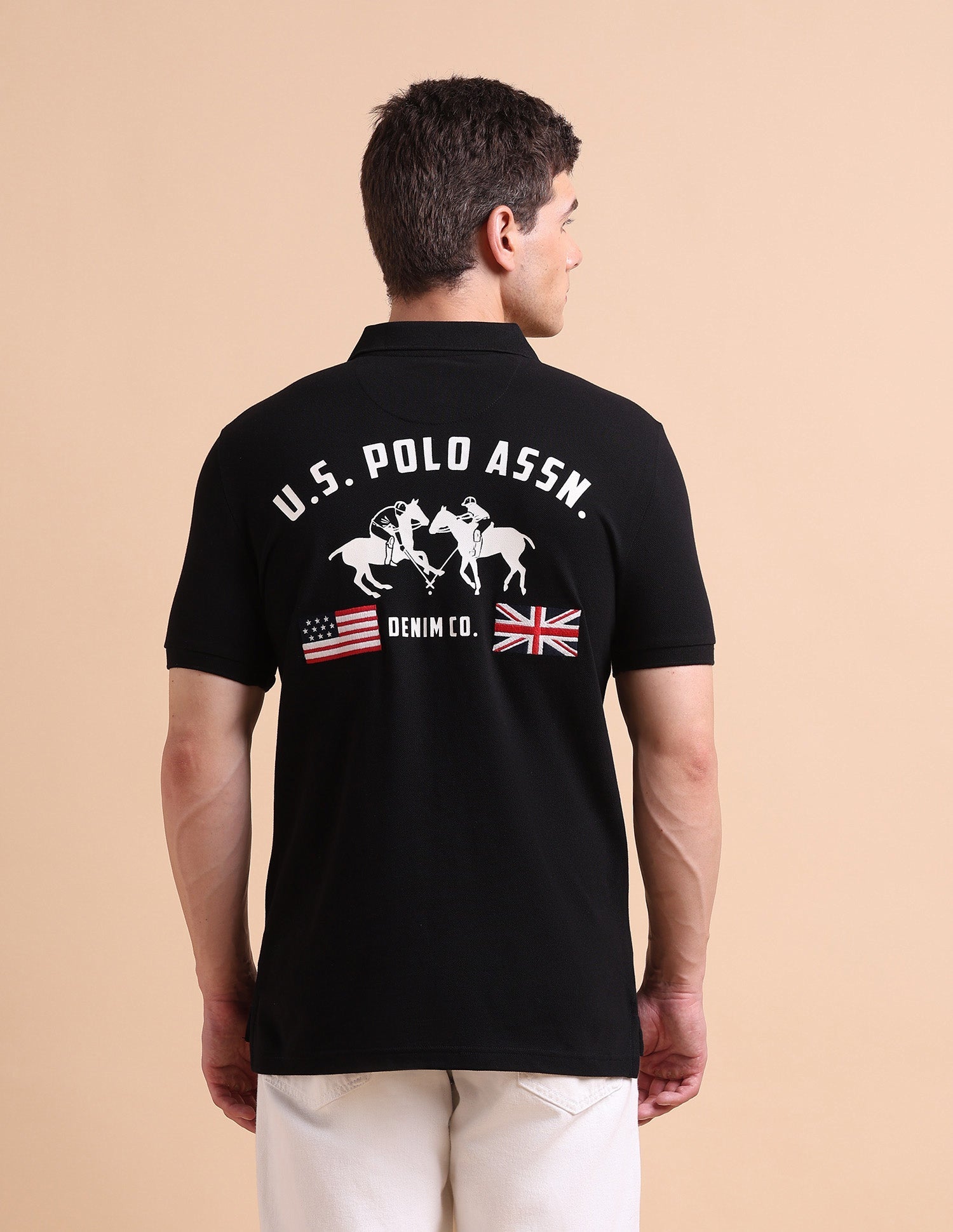 Brand Printed Muscle Fit Polo Shirt