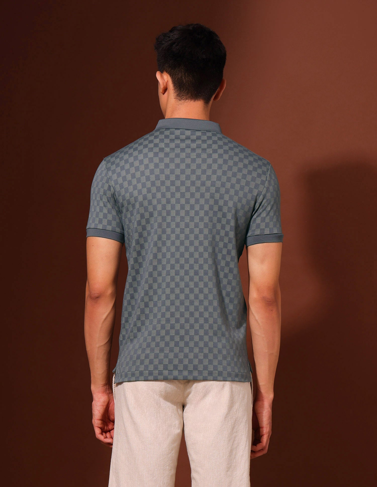 Checked Slim Fit Polo Shirt