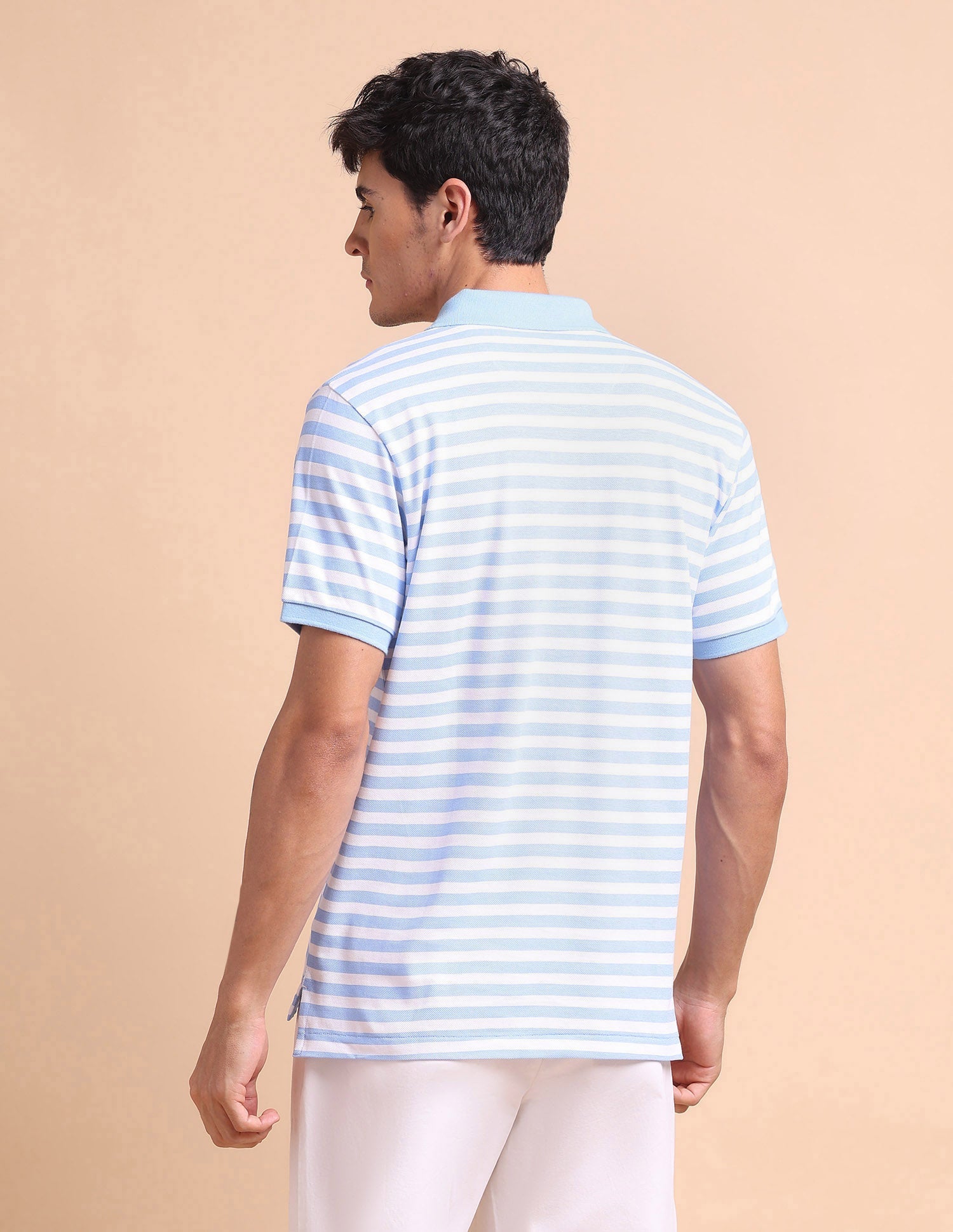 Horizontal Striped Slim Fit Polo Shirt