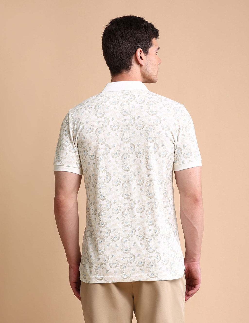 Floral Printed Slim Fit Polo Shirt