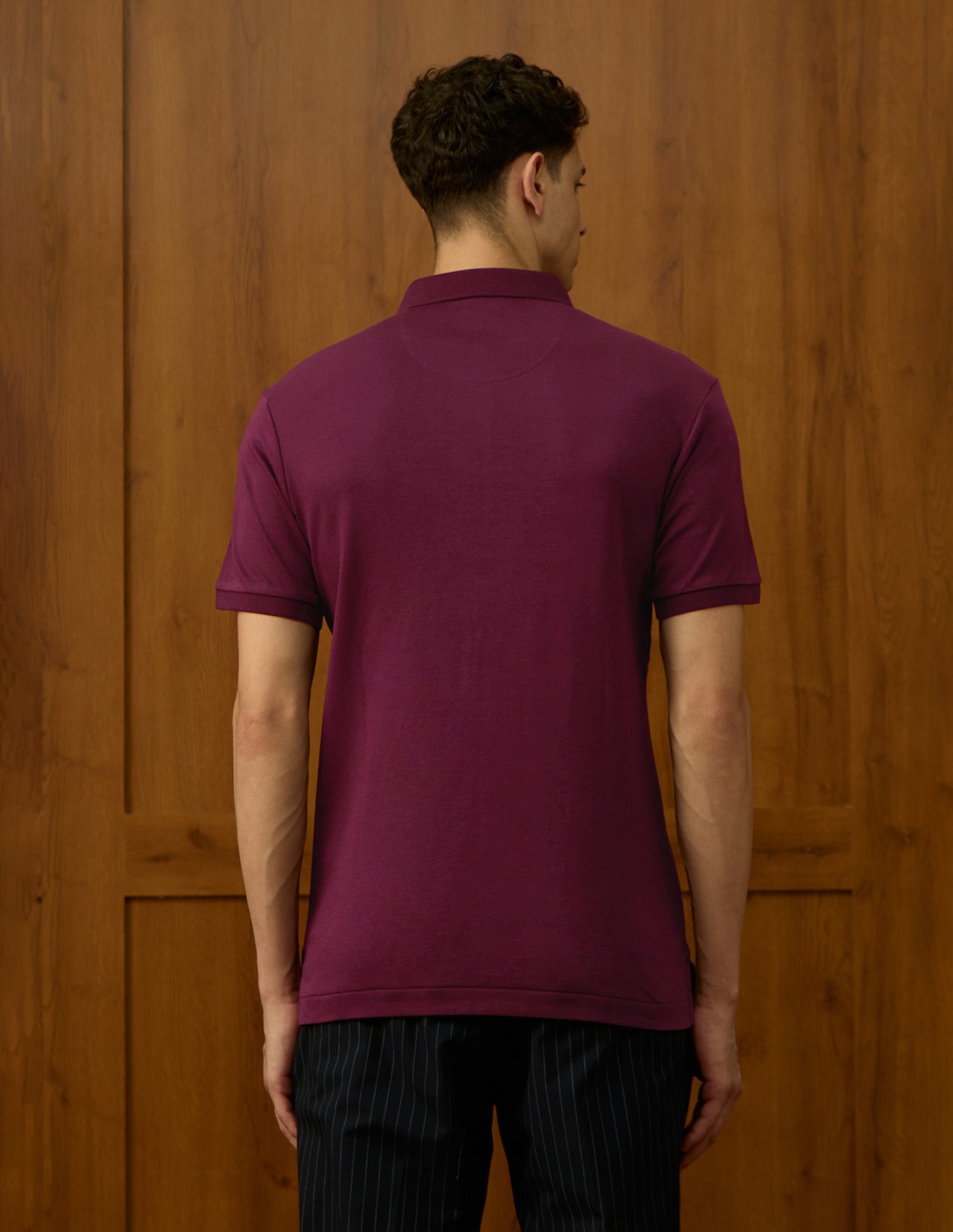 Brand Embroidered Varsity Polo Shirt