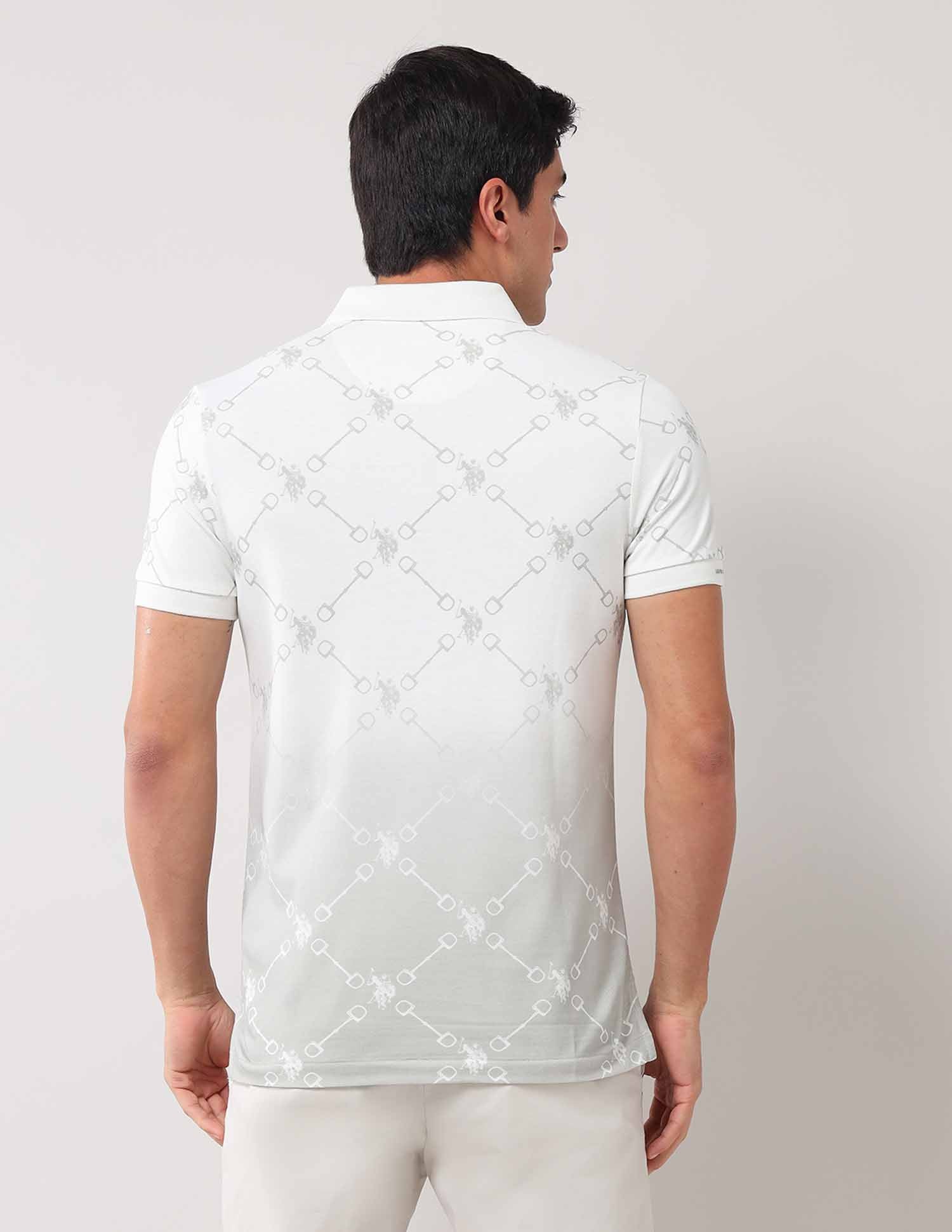 Brand Printed Muscle Fit Polo Shirt