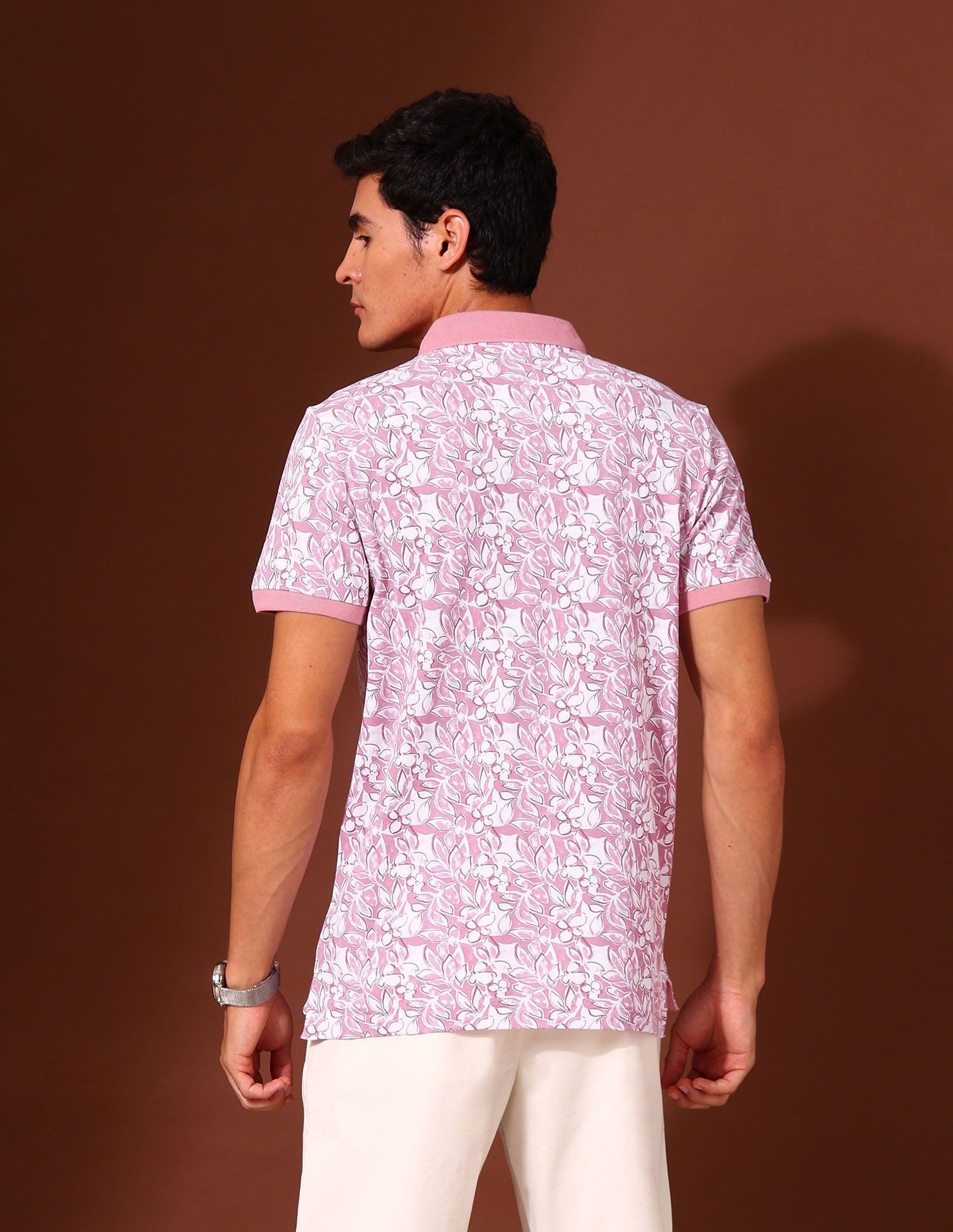Floral Printed Work and Wander Polo Shirt