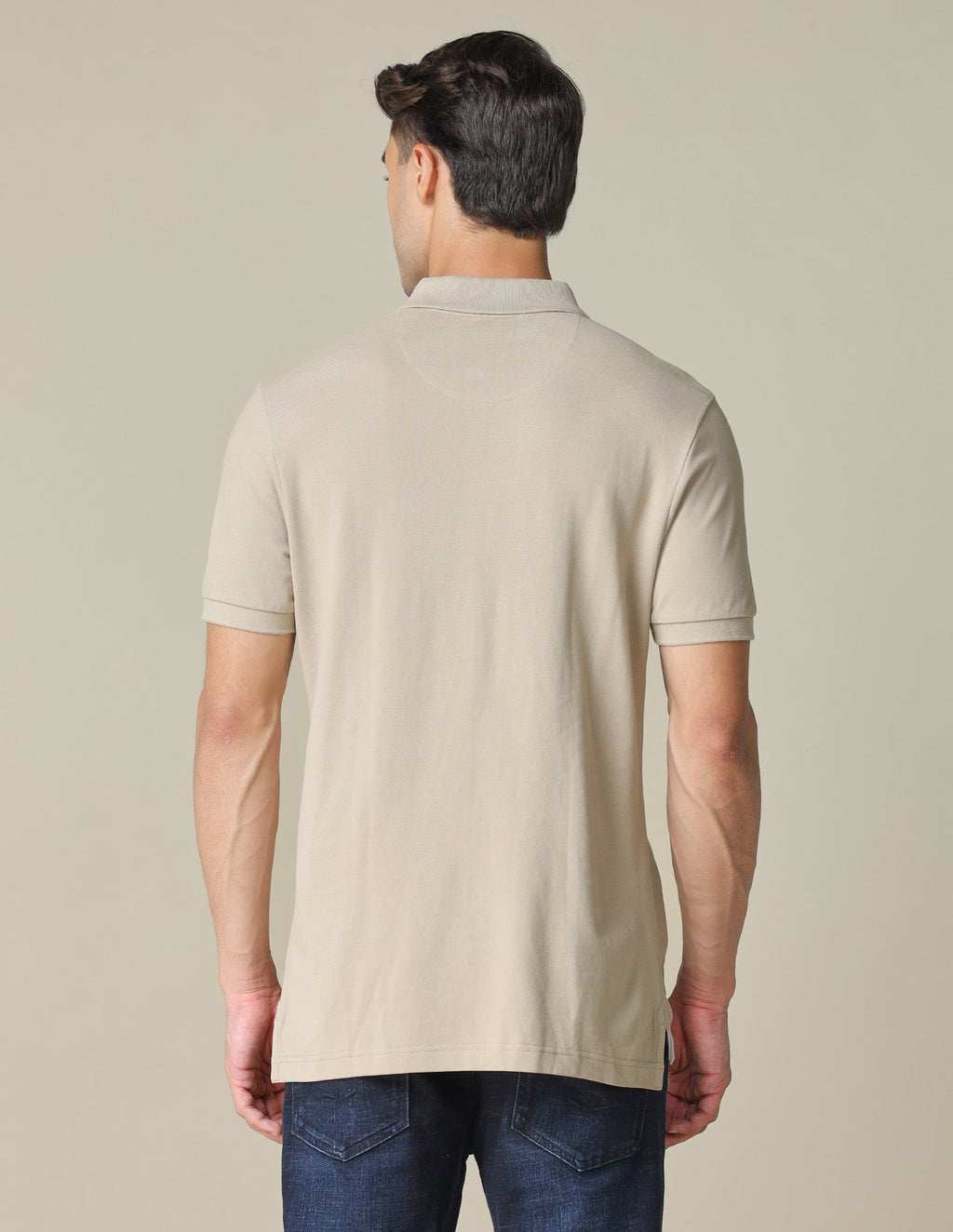 Muscle Fit Typographic Printed Polo Shirt