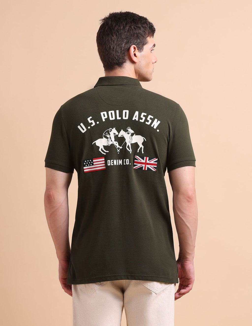 Brand Printed Muscle Fit Polo Shirt