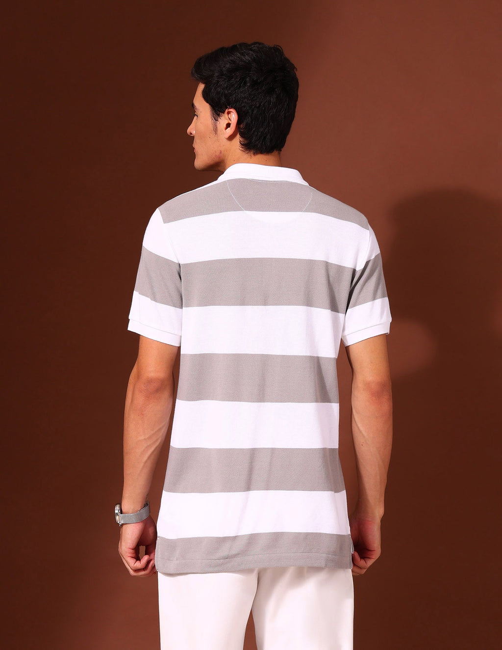 Horizontal Striped Work and Wander Polo Shirt