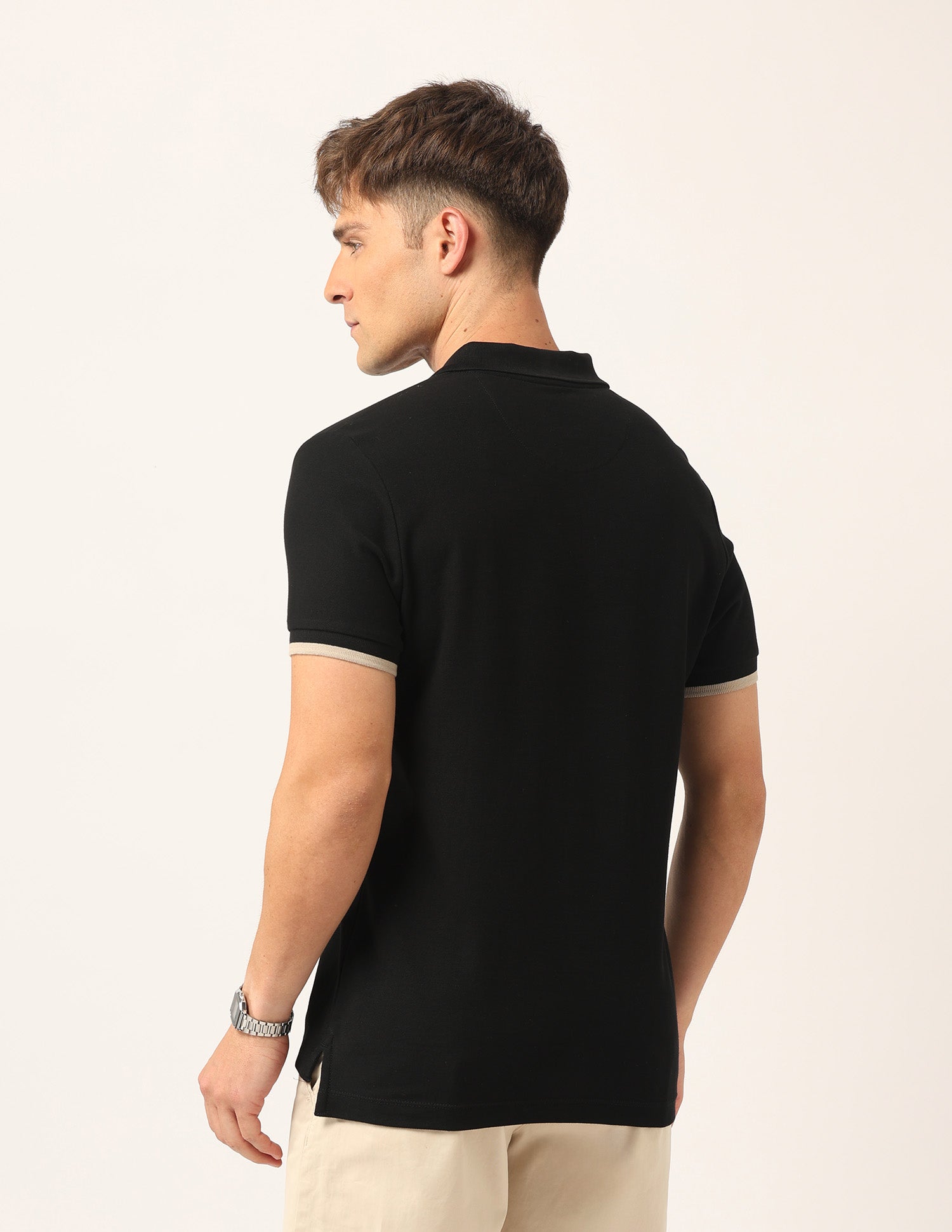 Brand Embossed Muscle Fit Polo Shirt