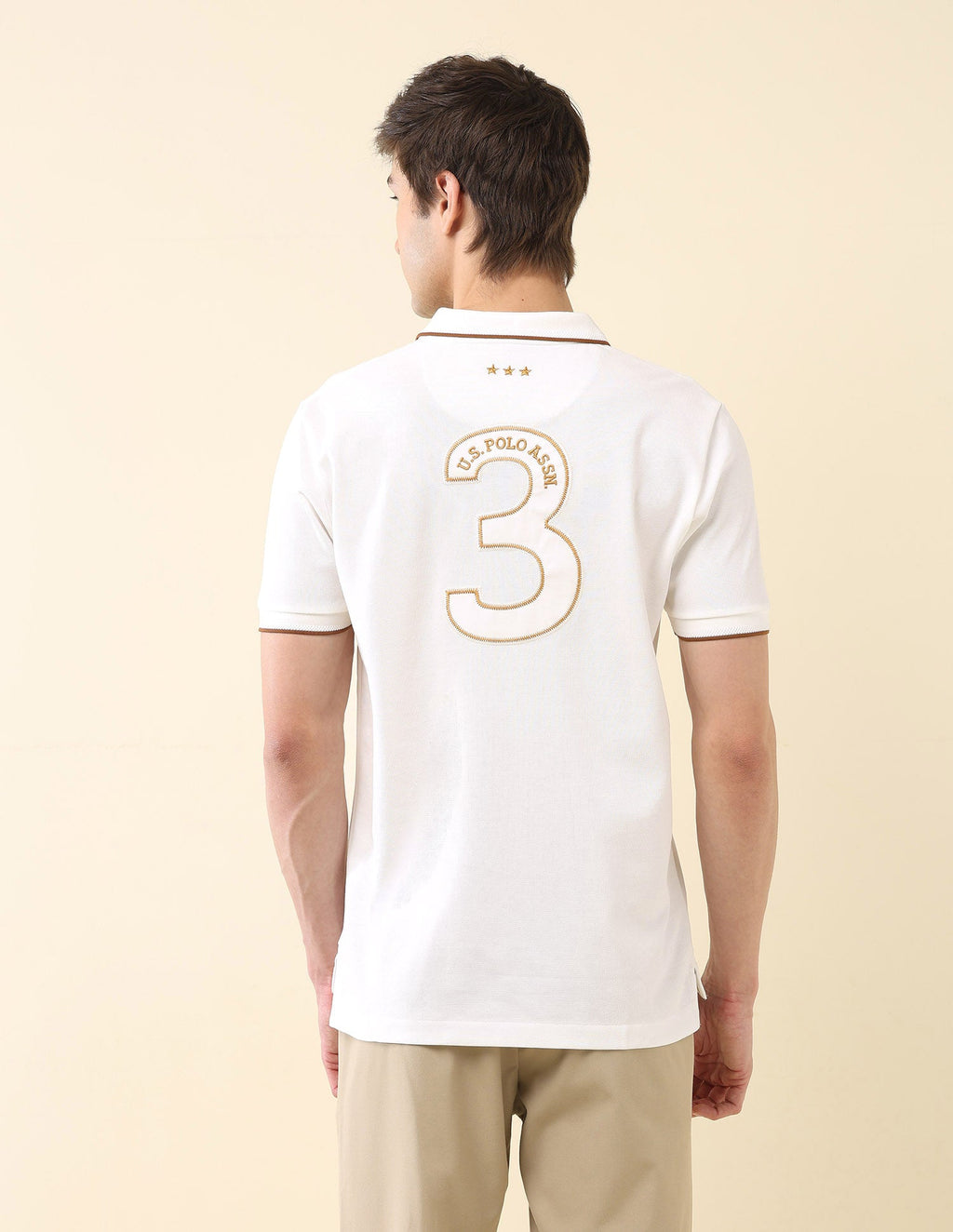 Embroidered Pure Cotton Gold Cup Polo Shirt