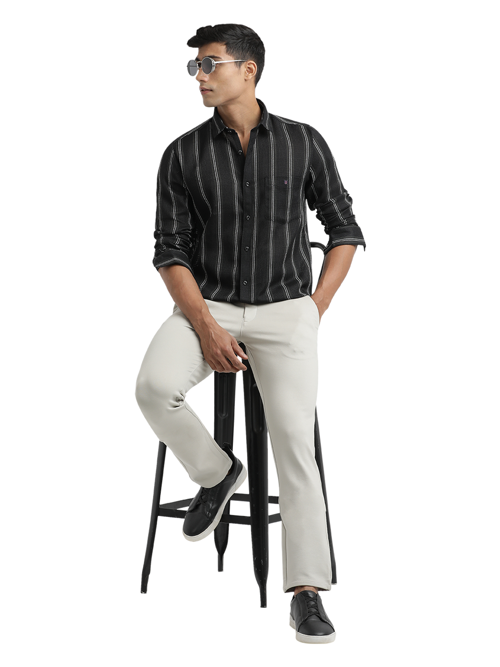 Black Stripes Semi Casual Shirt