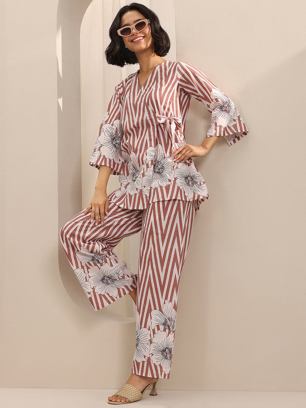 Brown Printed Cotton Co-Ord Sets