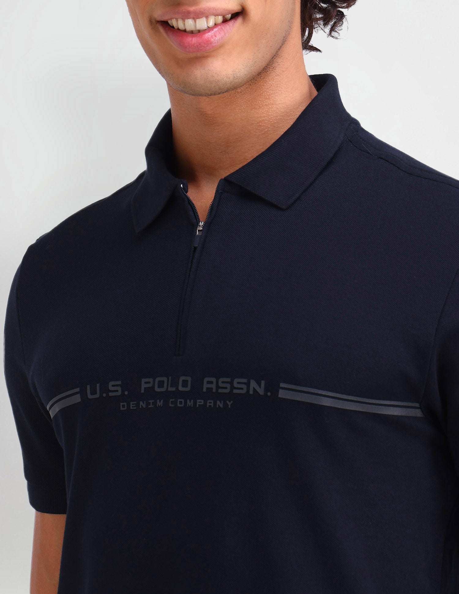 Brand Printed Muscle Fit Polo Shirt