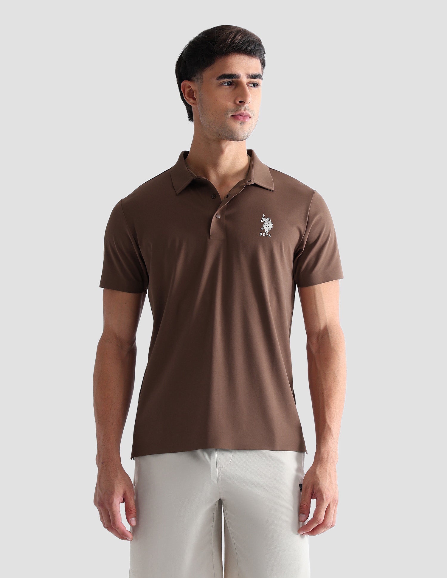 Brand Embossed Active Polo Shirt